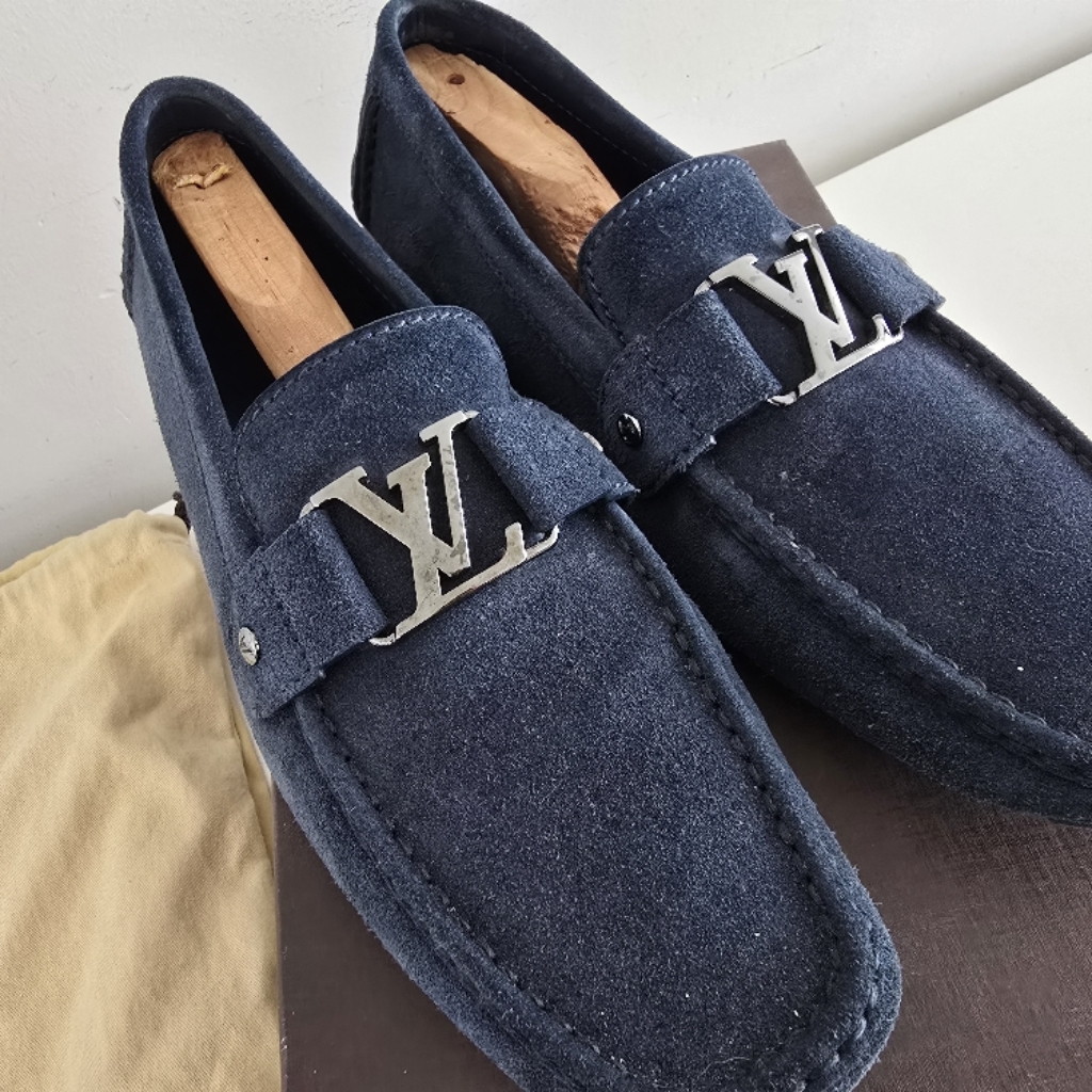 Louis Vuitton Blue Suede Loafers